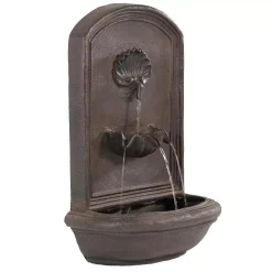 Outdoor Decor Sunnydaze Decor Seaside Iron Solar Powered Wall Fountain With Battery Backup