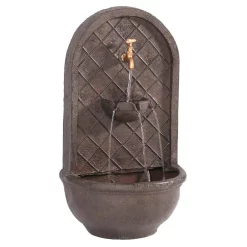 Outdoor Decor Sunnydaze Decor Messina Resin Iron Electric Outdoor Wall Fountain