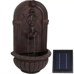 Outdoor Decor Sunnydaze Decor Florence Resin Iron Solar Outdoor Wall Fountain