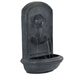 Outdoor Decor Sunnydaze Decor Seaside Resin Lead Solar Outdoor Wall Fountain With Battery Backup