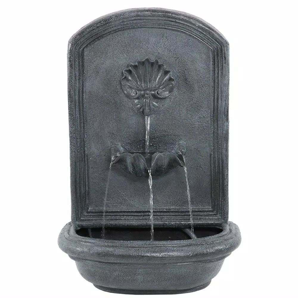 Outdoor Decor Sunnydaze Decor Seaside Resin Lead Solar Outdoor Wall Fountain With Battery Backup - Image 2