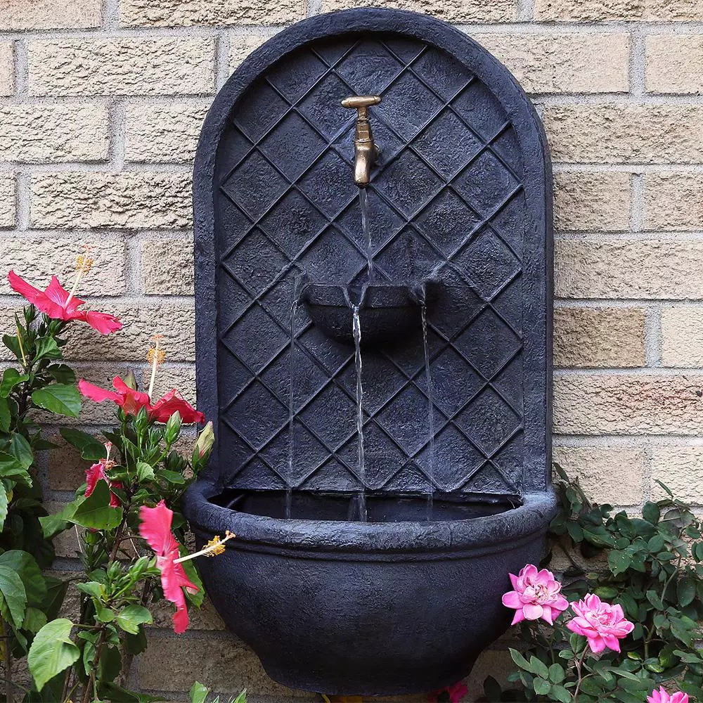 Outdoor Decor Sunnydaze Decor Messina Resin Lead Electric Outdoor Wall Fountain - Image 7