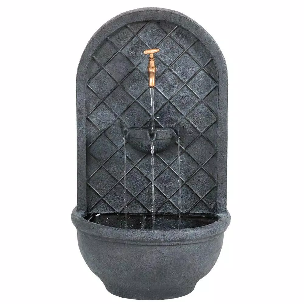 Outdoor Decor Sunnydaze Decor Messina Resin Lead Electric Outdoor Wall Fountain - Image 2