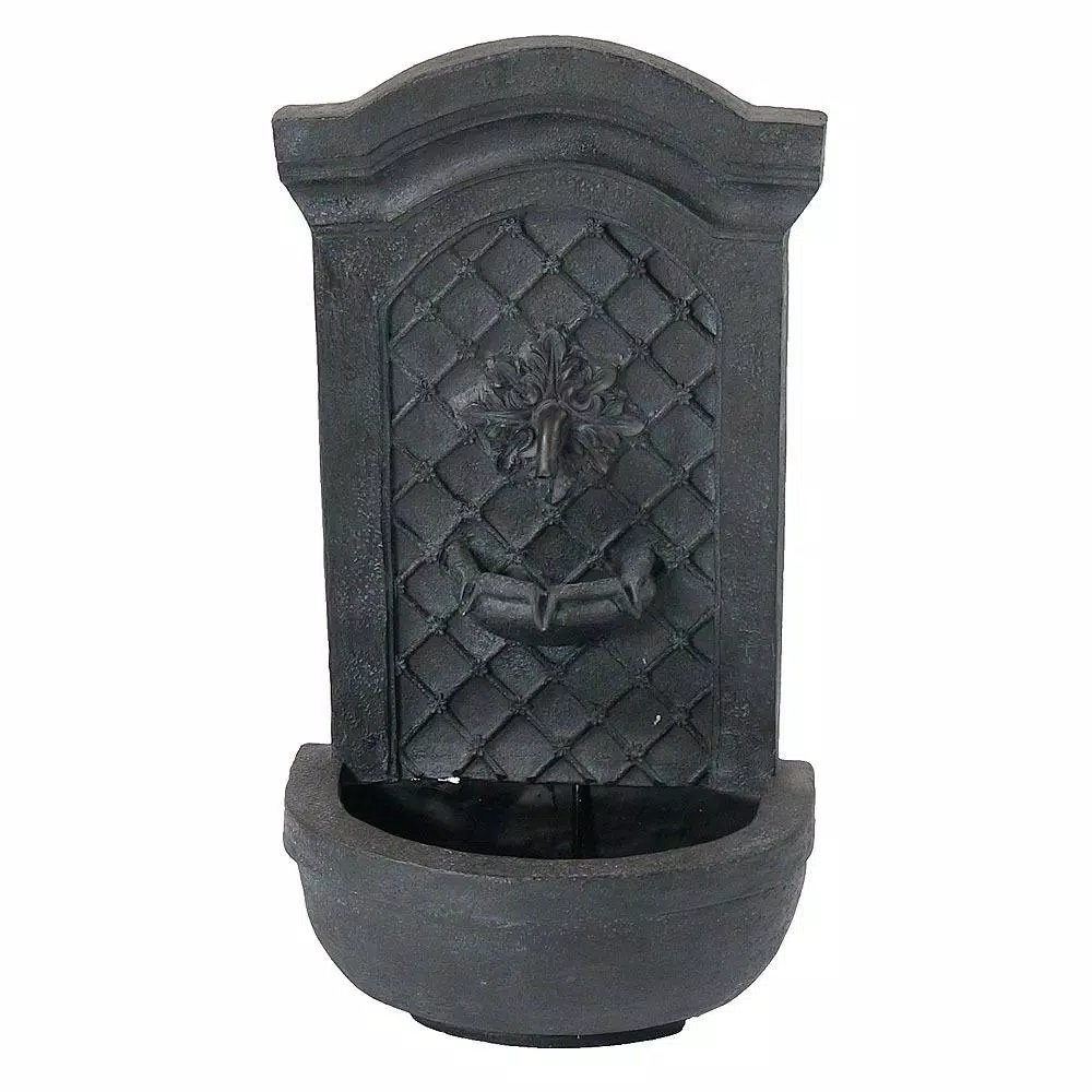 Outdoor Decor Sunnydaze Decor Rosette Resin Lead Solar Outdoor Wall Fountain