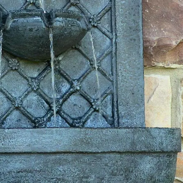 Outdoor Decor Sunnydaze Decor Rosette Resin Lead Solar Outdoor Wall Fountain With Battery Backup - Image 2