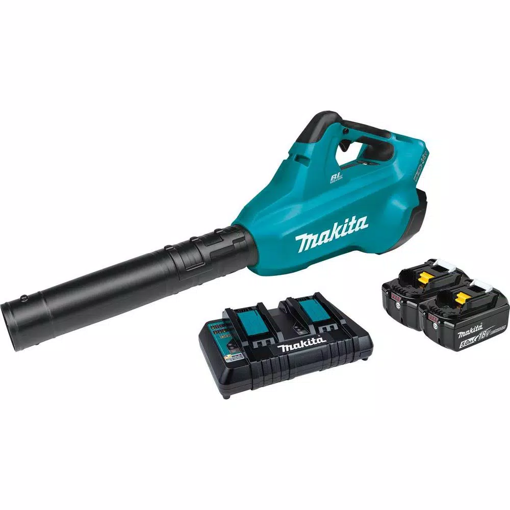 Leaf Blowers Makita 120 MPH 473 CFM 18-Volt X2 (36-Volt) LXT Lithium-Ion Brushless Cordless Blower Kit With 2 Batteries 5.0Ah And Charger 3 Leaf Blowers Makita 120 MPH 473 CFM 18-Volt X2 (36-Volt) LXT Lithium-Ion Brushless Cordless Blower Kit With 2 Batteries 5.0Ah And Charger