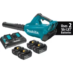 Leaf Blowers Makita 120 MPH 473 CFM 18-Volt X2 (36-Volt) LXT Lithium-Ion Brushless Cordless Blower Kit With Four 5.0 Ah Batteries -cuisinart shop makita cordless leaf blowers xbu02pt1 c3 1000