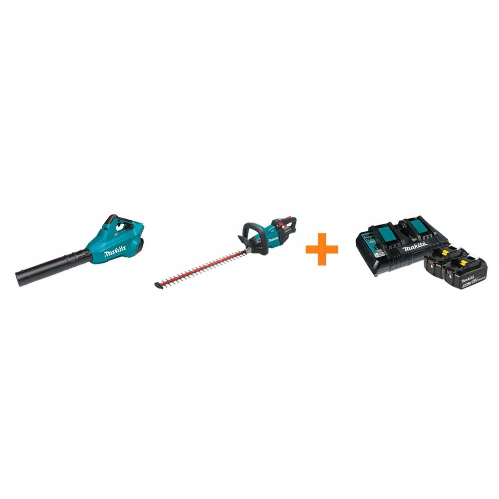 Makita 18V X2 LXT Blower and 18V LXT 24 in. Hedge Trimmer with bonus 18V LXT Starter Pack Leaf Blowers Makita 18V X2 LXT Blower And 18V LXT 24 In. Hedge Trimmer With Bonus 18V LXT Starter Pack -cuisinart shop makita cordless leaf blowers xbu02zxhu071850 64 1000