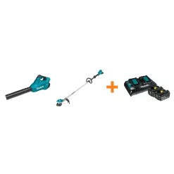 Leaf Blowers Makita 18V X2 LXT Blower And 18V X2 LXT String Trimmer With Bonus 18V LXT Starter Pack