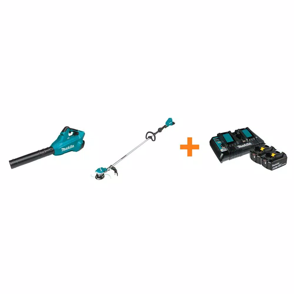 Makita 18V X2 LXT Blower and 18V X2 LXT String Trimmer with bonus 18V LXT Starter Pack Leaf Blowers Makita 18V X2 LXT Blower And 18V X2 LXT String Trimmer With Bonus 18V LXT Starter Pack -cuisinart shop makita cordless leaf blowers xbu02zxru151850 64 1000