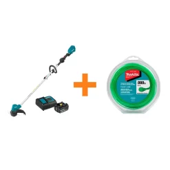 Trimmers Makita 18-Volt LXT Lithium-Ion Brushless Cordless String Trimmer Kit With Bonus 0.080 In. X 175 Ft. Twisted Trimmer Line