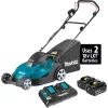 Lawn Mowers Makita 17 In. 5.0 Ah 18-Volt X2 (36-Volt) LXT Lithium-Ion Cordless Walk Behind Push Lawn Mower Kit