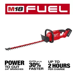 Trimmers Milwaukee M18 FUEL 24 In. 18-Volt Lithium-Ion Brushless Cordless Hedge Trimmer Kit With 8.0 Ah Battery And Rapid Charger -cuisinart shop milwaukee cordless hedge trimmers 2726 21hd a0 1000