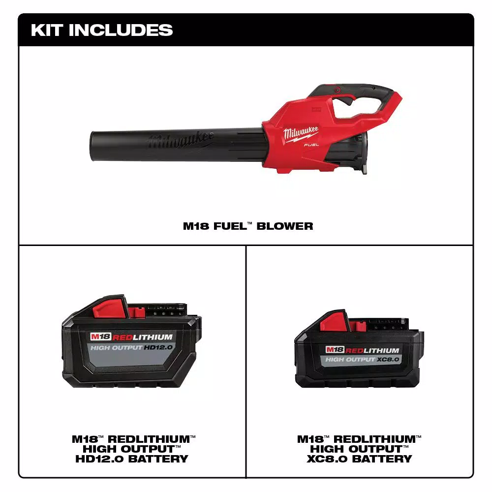 Leaf Blowers Milwaukee M18 FUEL 120 MPH 450 CFM 18-Volt Lithium-Ion Brushless Cordless Handheld Blower With 12 Ah And 8 Ah Batteries 4 Leaf Blowers Milwaukee M18 FUEL 120 MPH 450 CFM 18-Volt Lithium-Ion Brushless Cordless Handheld Blower With 12 Ah And 8 Ah Batteries - Image 2