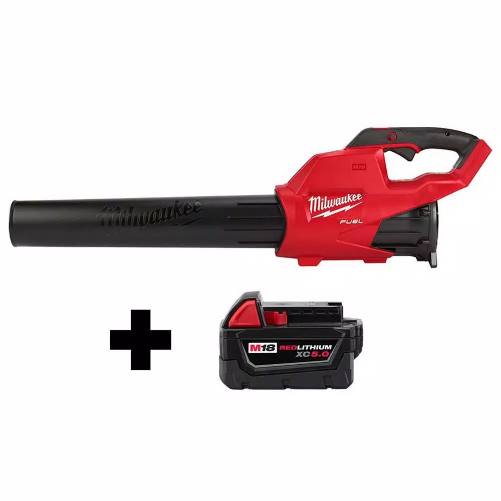 Leaf Blowers Milwaukee M18 FUEL 120 MPH 450 CFM 18-Volt Lithium-Ion Brushless Cordless Handheld Blower W/ M18 5.0Ah Battery 3 Leaf Blowers Milwaukee M18 FUEL 120 MPH 450 CFM 18-Volt Lithium-Ion Brushless Cordless Handheld Blower W/ M18 5.0Ah Battery