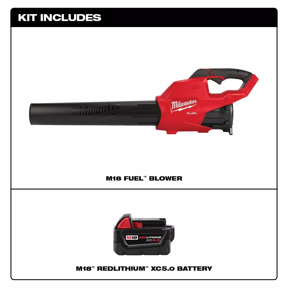 Leaf Blowers Milwaukee M18 FUEL 120 MPH 450 CFM 18-Volt Lithium-Ion Brushless Cordless Handheld Blower W/ M18 5.0Ah Battery 4 Leaf Blowers Milwaukee M18 FUEL 120 MPH 450 CFM 18-Volt Lithium-Ion Brushless Cordless Handheld Blower W/ M18 5.0Ah Battery - Image 2