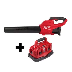 Leaf Blowers Milwaukee M18 FUEL 120 MPH 450 CFM 18-Volt Lithium-Ion Brushless Cordless Handheld Blower W/ M18 6-Port Sequential Battery Charger