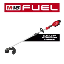 Trimmers Milwaukee M18 FUEL 18-Volt Lithium-Ion Brushless Cordless String Trimmer With QUIK-LOK Attachment Capability And 8.0 Ah Battery