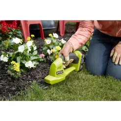 Trimmers RYOBI ONE+ 18-Volt Lithium-Ion Cordless Grass Shear And Shrubber Trimmer – 1.3 Ah Battery And Charger Included -cuisinart shop ryobi cordless hedge trimmers p2910 1f 1000