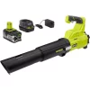 Leaf Blowers RYOBI 110 MPH 410 CFM 18-Volt ONE+ Brushless Lithium-Ion Cordless Variable-Speed Jet Fan 4Ah Battery Blower & Charger Included -cuisinart shop ryobi cordless leaf blowers p21100vnm 64 1000