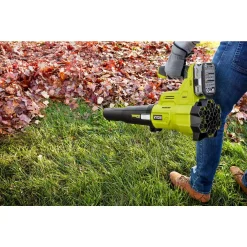 Leaf Blowers RYOBI 110 MPH 410 CFM 18-Volt ONE+ Brushless Lithium-Ion Cordless Variable-Speed Jet Fan 4Ah Battery Blower & Charger Included -cuisinart shop ryobi cordless leaf blowers p21100vnm fa 1000