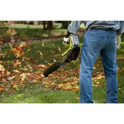 Leaf Blowers RYOBI ONE+ 100 MPH 280 CFM Variable-Speed 18-Volt Lithium-Ion Cordless Jet Fan Leaf Blower 4Ah Battery And Charger Included 19 Leaf Blowers RYOBI ONE+ 100 MPH 280 CFM Variable-Speed 18-Volt Lithium-Ion Cordless Jet Fan Leaf Blower 4Ah Battery And Charger Included -cuisinart shop ryobi cordless leaf blowers p2180 fa 1000