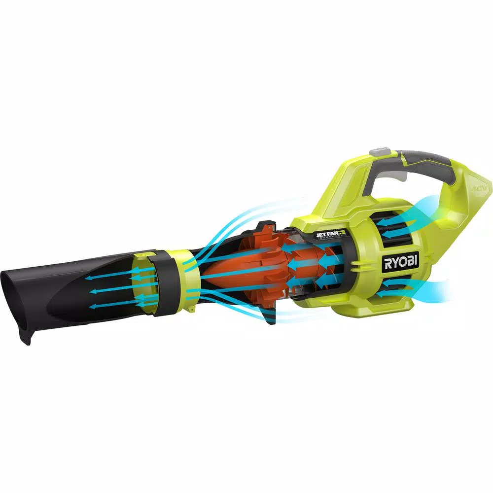 Leaf Blowers RYOBI 110 MPH 480 CFM Variable-Speed Turbo 40-Volt Lithium-ion Cordless Battery Jet Fan Leaf Blower (Tool Only) 11 Leaf Blowers RYOBI 110 MPH 480 CFM Variable-Speed Turbo 40-Volt Lithium-ion Cordless Battery Jet Fan Leaf Blower (Tool Only) - Image 9