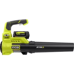 Leaf Blowers RYOBI 110 MPH 525 CFM 40-Volt Lithium-Ion JetFan Leaf Blower And 10 In. 40-Volt Pole Saw With4.0Ah Battery AndCharger Included -cuisinart shop ryobi cordless leaf blowers ry40480vnm ps 1f 1000