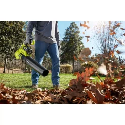 Leaf Blowers RYOBI 110 MPH 525 CFM 40-Volt Lithium-Ion JetFan Leaf Blower And 10 In. 40-Volt Pole Saw With4.0Ah Battery AndCharger Included -cuisinart shop ryobi cordless leaf blowers ry40480vnm ps 31 1000