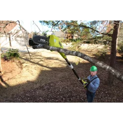 Leaf Blowers RYOBI 110 MPH 525 CFM 40-Volt Lithium-Ion JetFan Leaf Blower And 10 In. 40-Volt Pole Saw With4.0Ah Battery AndCharger Included -cuisinart shop ryobi cordless leaf blowers ry40480vnm ps 66 1000