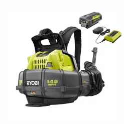Leaf Blowers RYOBI Reconditioned 145 MPH 625 CFM 40-Volt Lithium-Ion Cordless Backpack Blower 5 Ah Battery And Charger Included