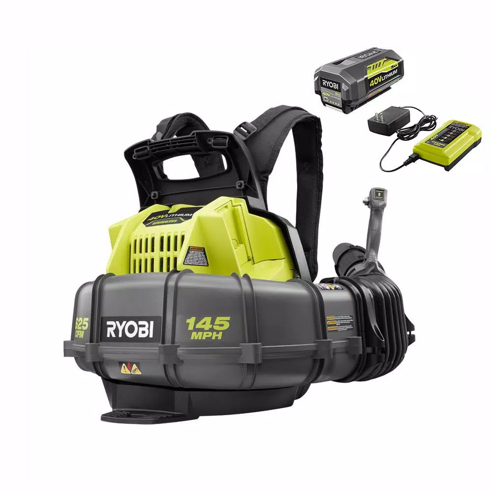 RYOBI Reconditioned 145 MPH 625 CFM 40-Volt Lithium-Ion Cordless Backpack Blower 5 Ah Battery and Charger Included Leaf Blowers RYOBI Reconditioned 145 MPH 625 CFM 40-Volt Lithium-Ion Cordless Backpack Blower 5 Ah Battery And Charger Included -cuisinart shop ryobi cordless leaf blowers zrry40440 64 1000