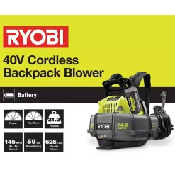 Leaf Blowers RYOBI Reconditioned 145 MPH 625 CFM 40-Volt Lithium-Ion Cordless Backpack Blower 5 Ah Battery And Charger Included 13 Leaf Blowers RYOBI Reconditioned 145 MPH 625 CFM 40-Volt Lithium-Ion Cordless Backpack Blower 5 Ah Battery And Charger Included -cuisinart shop ryobi cordless leaf blowers zrry40440 d4 1000