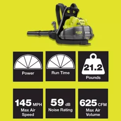 Leaf Blowers RYOBI Reconditioned 145 MPH 625 CFM 40-Volt Lithium-Ion Cordless Backpack Blower 5 Ah Battery And Charger Included 11 Leaf Blowers RYOBI Reconditioned 145 MPH 625 CFM 40-Volt Lithium-Ion Cordless Backpack Blower 5 Ah Battery And Charger Included -cuisinart shop ryobi cordless leaf blowers zrry40440 fa 1000