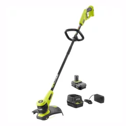 Trimmers RYOBI ONE+ 18-Volt Lithium-Ion Electric Cordless String Trimmer 2.0 Ah Battery And Charger Included