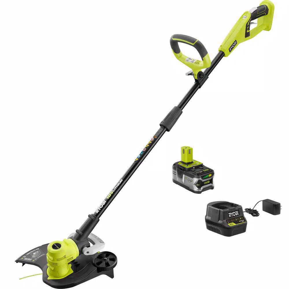 RYOBI ONE+ 18-Volt Lithium-Ion Cordless String Trimmer/Edger – 4.0 Ah Battery and Charger Included Trimmers RYOBI ONE+ 18-Volt Lithium-Ion Cordless String Trimmer/Edger – 4.0 Ah Battery And Charger Included -cuisinart shop ryobi cordless string trimmers p2080 64 1000