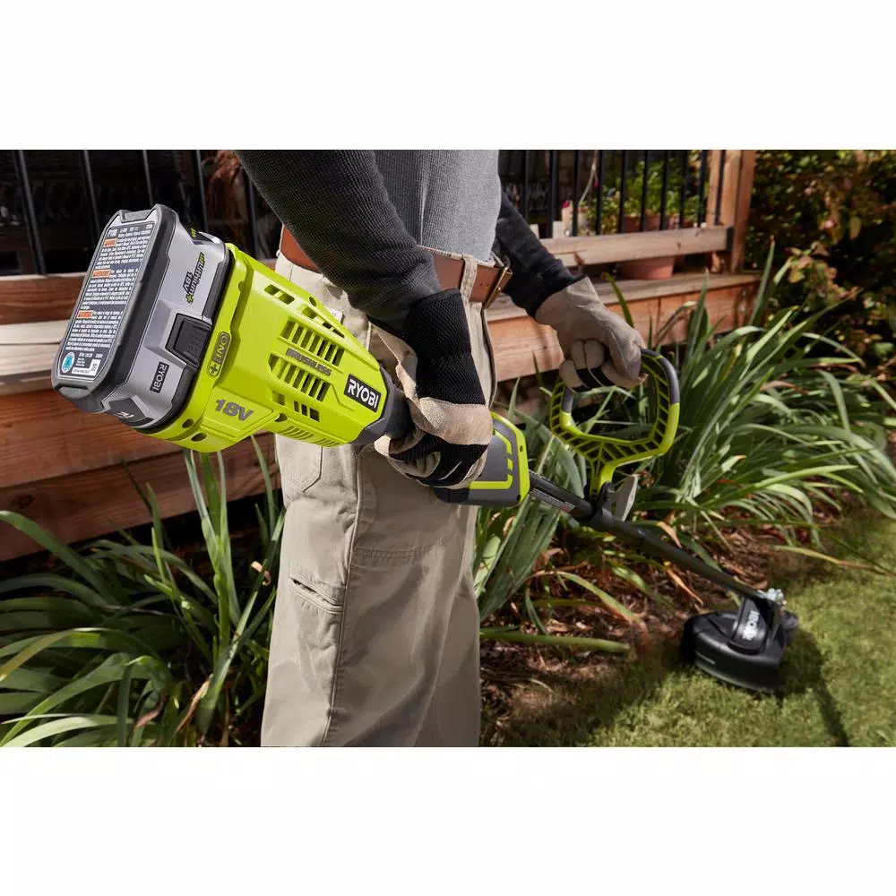 Trimmers RYOBI ONE+ 18-Volt Lithium-Ion Brushless Cordless String Trimmer – 4.0 Ah Battery And Charger Included - Image 5