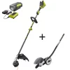 Trimmers RYOBI 40-Volt Lithium-Ion Brushless Electric Cordless Attachment Capable Edger, 4.0 Ah Battery And Charger Included -cuisinart shop ryobi cordless string trimmers ry40270 edg 64 1000