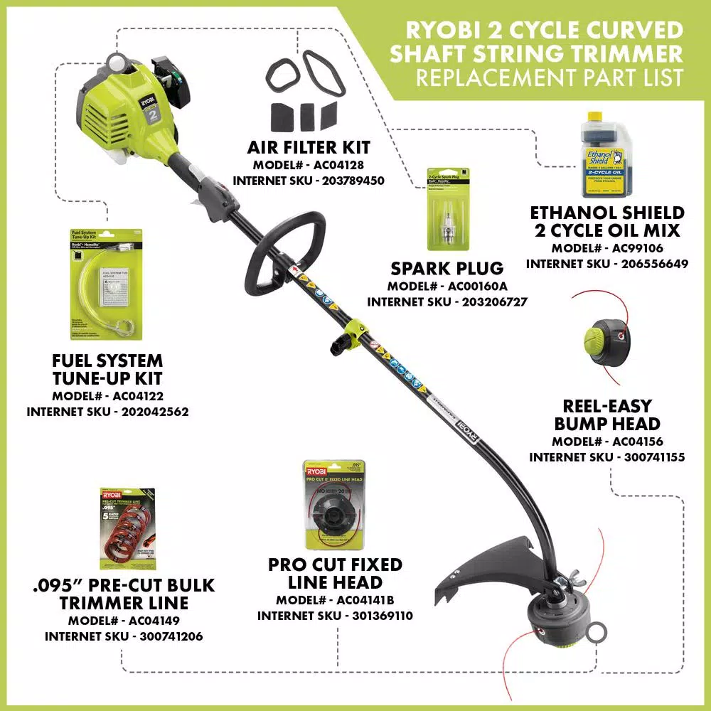Trimmers RYOBI 25cc 2-Cycle Attachment Capable Full Crank Curved Shaft Gas String Trimmer 5 Trimmers RYOBI 25cc 2-Cycle Attachment Capable Full Crank Curved Shaft Gas String Trimmer - Image 3