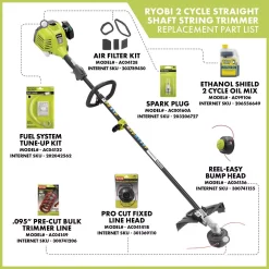 Trimmers RYOBI 25cc 2-Cycle Attachment Capable Full Crank Straight Gas Shaft String Trimmer -cuisinart shop ryobi gas string trimmers ry253ss 40 1000