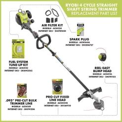 Trimmers RYOBI 30 Cc 4-Cycle Attachment Capable Straight Shaft Gas Trimmer And 2-Cycle 25 Cc Gas Jet Fan Blower 4 Trimmers RYOBI 30 Cc 4-Cycle Attachment Capable Straight Shaft Gas Trimmer And 2-Cycle 25 Cc Gas Jet Fan Blower -cuisinart shop ryobi gas string trimmers ry4css 2x 40 1000