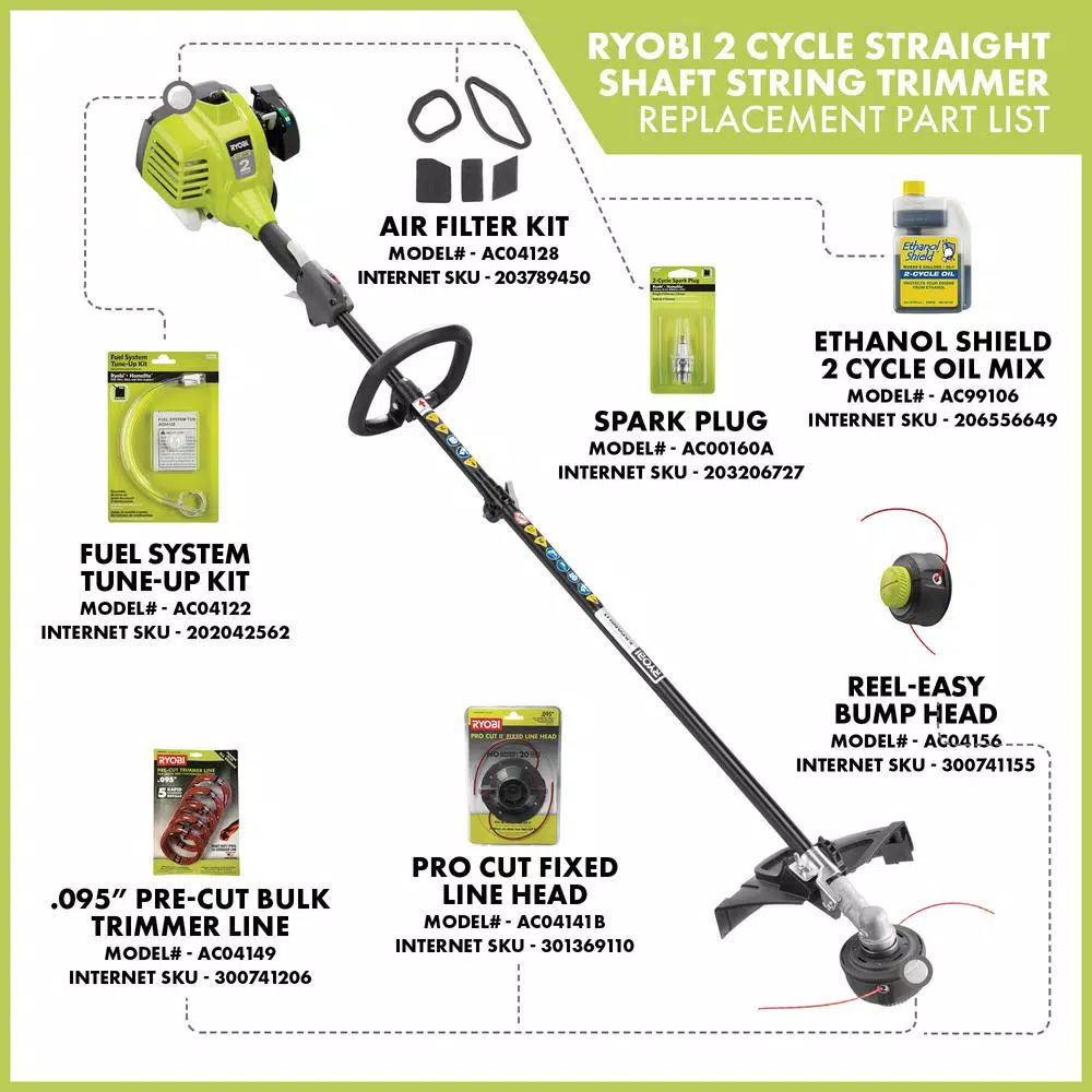 Trimmers RYOBI Reconditioned 2-Cycle 25 Cc Gas Full Crank Straight Shaft String Trimmer - Image 11