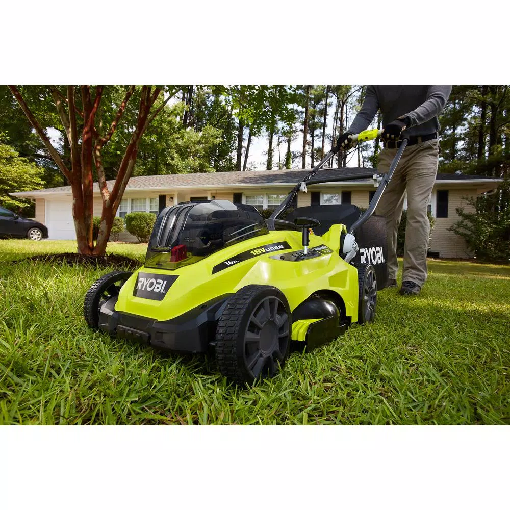 Lawn Mowers RYOBI 16 In. ONE+ 18-Volt Lithium-Ion Cordless Battery Walk Behind Push Lawn Mower Two 4.0Ah Batteries/Charger Included - Image 9