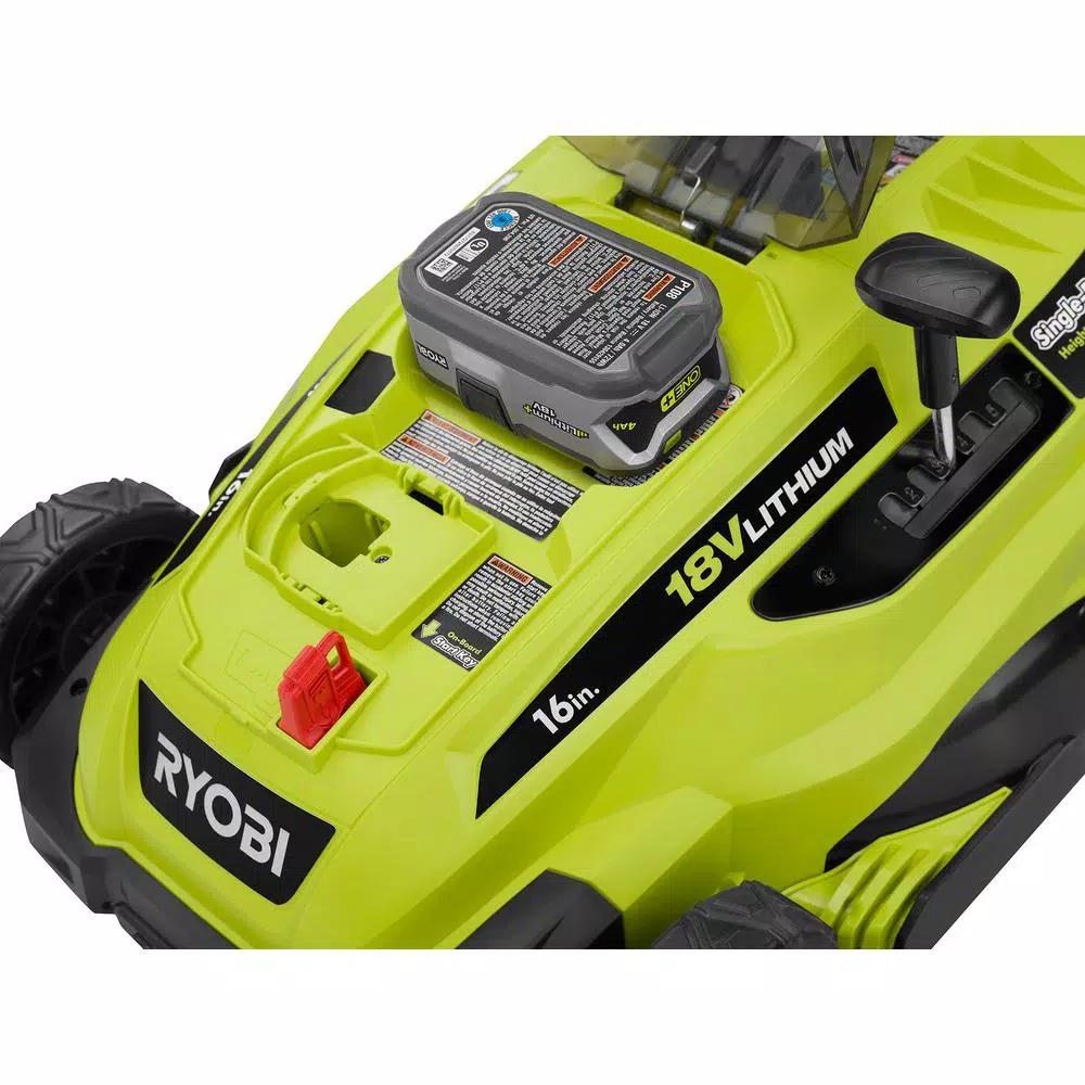 Lawn Mowers RYOBI 16 In. ONE+ 18-Volt Lithium-Ion Cordless Battery Walk Behind Push Lawn Mower Two 4.0Ah Batteries/Charger Included - Image 7