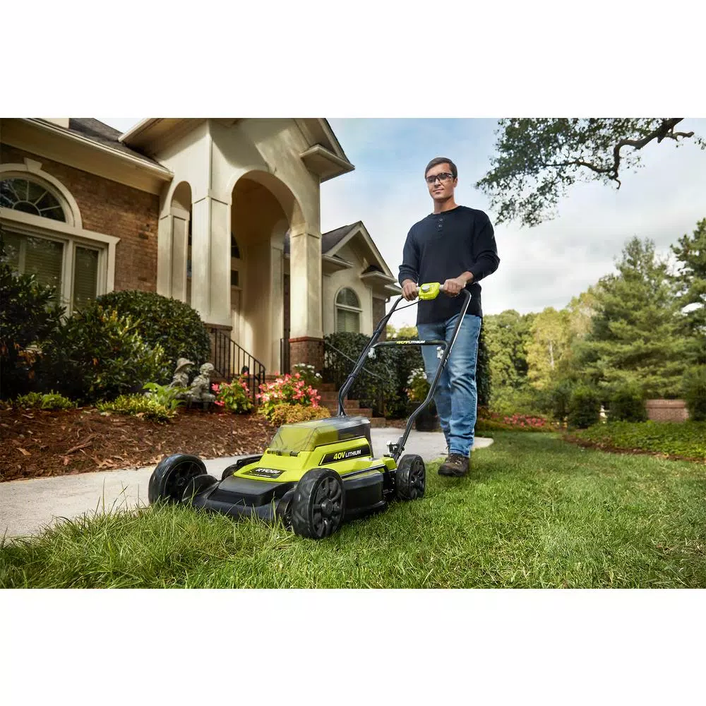 Lawn Mowers RYOBI 18 In. 40-Volt 2-in-1 Lithium-Ion Cordless Battery Walk Behind Push Mower With Two 4.0 Ah Batteries And Charger Included 16 Lawn Mowers RYOBI 18 In. 40-Volt 2-in-1 Lithium-Ion Cordless Battery Walk Behind Push Mower With Two 4.0 Ah Batteries And Charger Included - Image 14