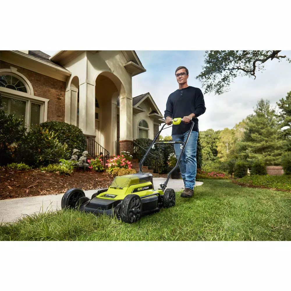 Lawn Mowers RYOBI 18 In. 40-Volt 2-in-1 Lithium-Ion Cordless Battery Walk Behind Push Mower 4.0 Ah Battery/Charger Included - Image 14