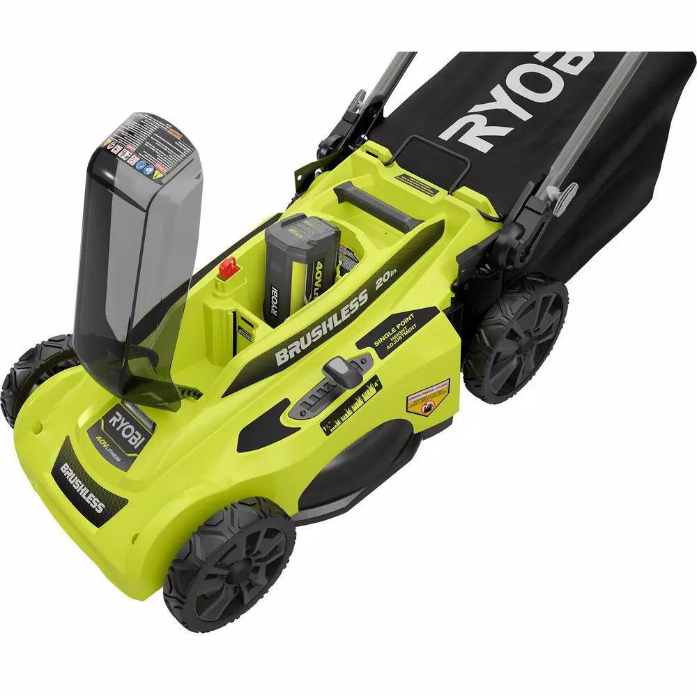 Lawn Mowers RYOBI 20 In. 40-Volt Brushless Lithium-Ion Cordless Battery Walk Behind Push Lawn Mower Two 6.0 AhBatteries & Charger Included - Image 7