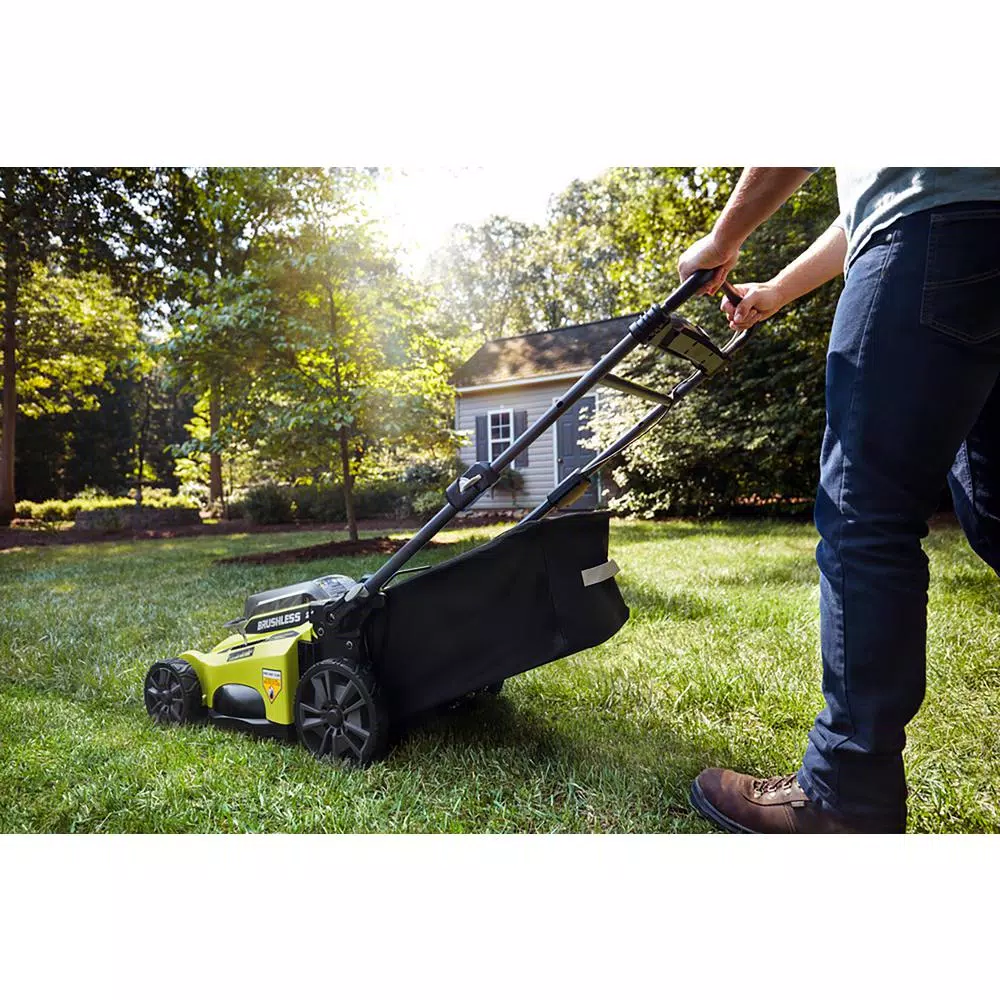 Lawn Mowers RYOBI 20 In. 40-Volt Brushless Lithium-Ion Cordless Battery Walk Behind Push Lawn Mower Two 6.0 AhBatteries & Charger Included - Image 12