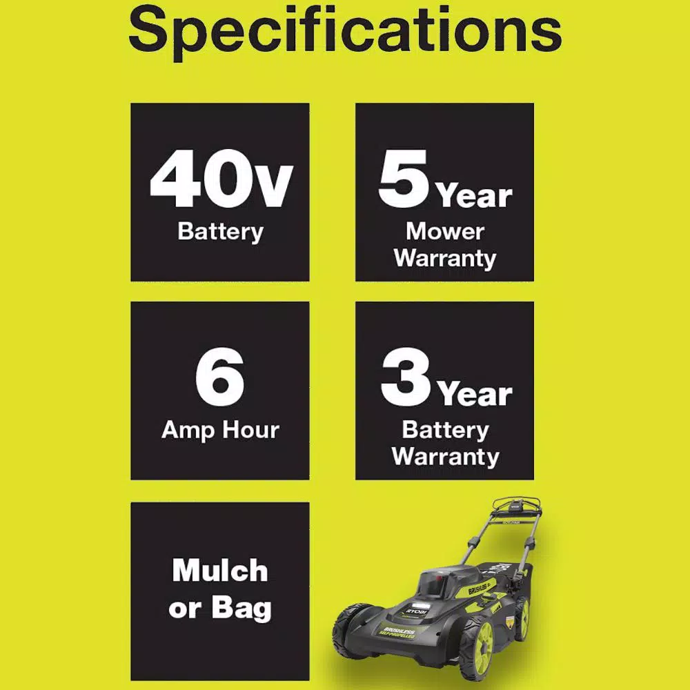 RYOBI 20 in. 40-Volt Brushless Lithium-Ion Cordless Walk Behind Self-Propelled Mower & Trimmer w/6.0 Ah Battery & Charger Lawn Mowers RYOBI 20 In. 40-Volt Brushless Lithium-Ion Cordless Walk Behind Self-Propelled Mower & Trimmer W/6.0 Ah Battery & Charger -cuisinart shop ryobi self propelled lawn mowers ry401120 4x 1d 1000