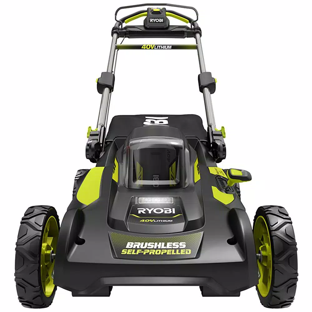 RYOBI 20 in. 40-Volt Brushless Lithium-Ion Cordless Walk Behind Self-Propelled Mower & Trimmer w/6.0 Ah Battery & Charger Lawn Mowers RYOBI 20 In. 40-Volt Brushless Lithium-Ion Cordless Walk Behind Self-Propelled Mower & Trimmer W/6.0 Ah Battery & Charger -cuisinart shop ryobi self propelled lawn mowers ry401120 4x 1f 1000
